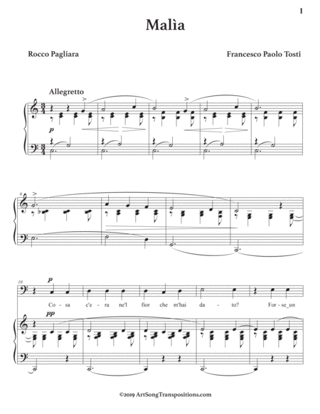 Mala Transposed To C Major Bass Clef Page 2