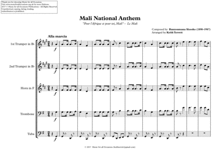 Mali National Anthem For Brass Quintet Page 2