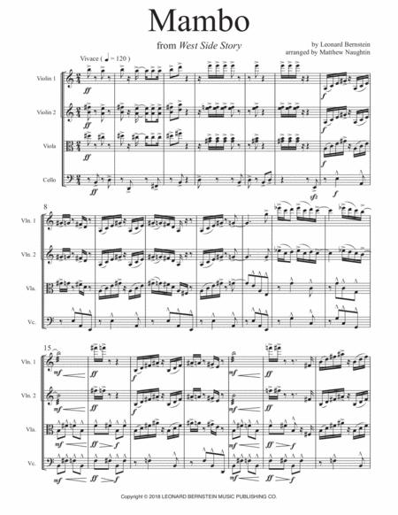 Mambo From West Side Story For String Quartet Page 2