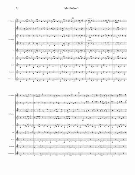 Mambo No 5 For Clarinet Choir Page 2