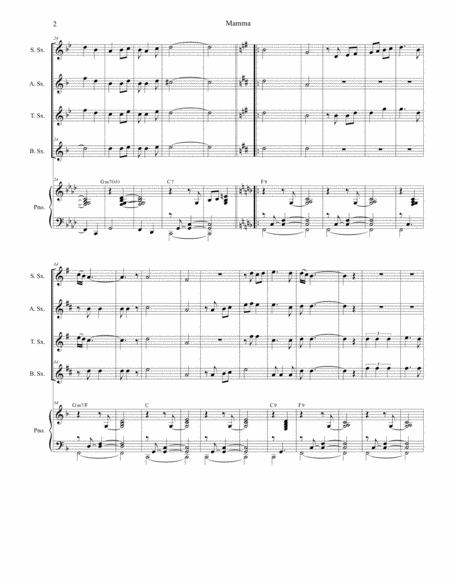 Mamma For Saxophone Quartet And Piano Page 2