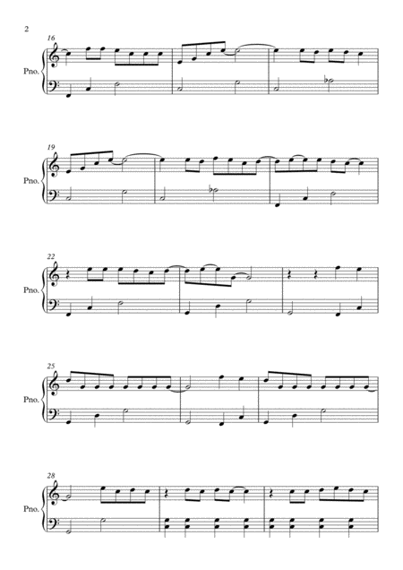 Mamma Mia C Major By Abba Easy Piano Page 2