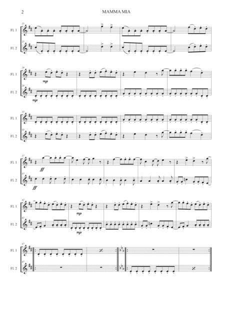 Mamma Mia Duet For Two Flutes Page 2