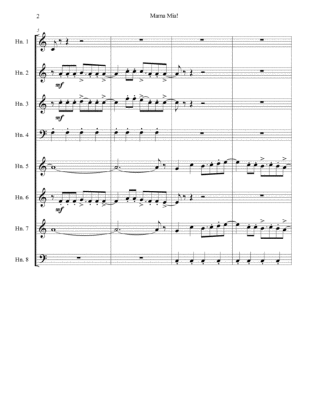 Mamma Mia For Horn Octet Page 2