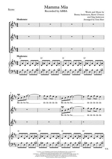 Mamma Mia Ssa Choir Page 2