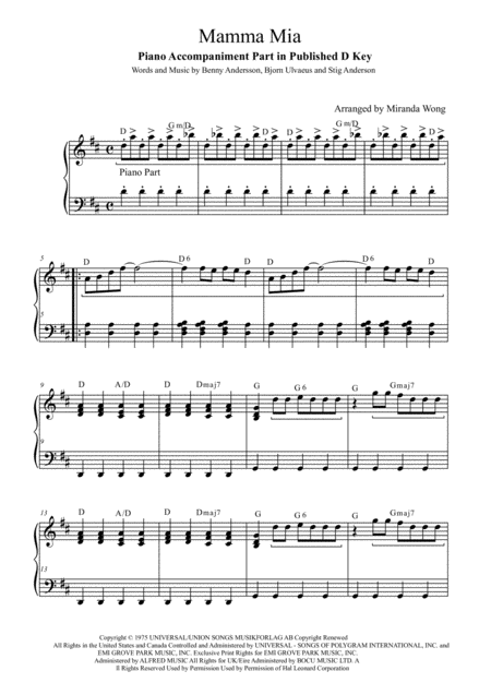 Mamma Mia Violin And Piano With Chords Page 2