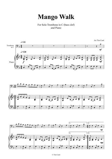 Mango Walk For Solo Trombone Euphonium In C Bass Clef And Piano Page 2