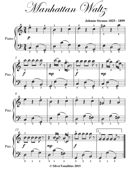 Manhattan Waltz Easiest Piano Sheet Music Page 2