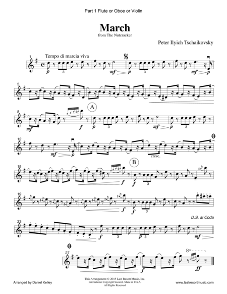 March From The Nutcracker For String Trio 2 Violins Cello Set Of 3 Parts Page 2