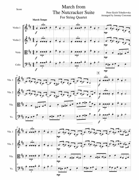 March From The Nutcracker Suite For String Quartet Page 2