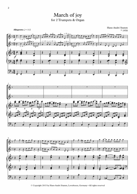 March Of Joy For 2 Trumpets Organ Page 2