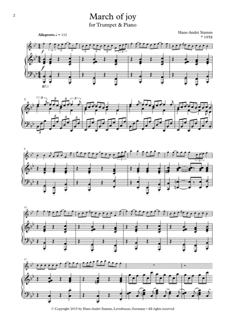 March Of Joy For Trumpet And Piano Page 2