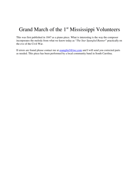 March Of The First Mississippi Regiment Concert Band Page 2