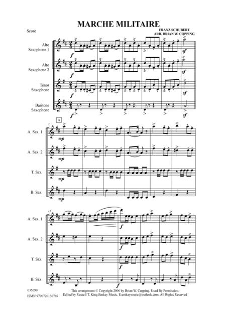 Marche Militaire Saxophone Quartet Page 2