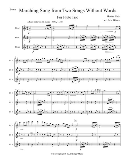 Marching Song By Gustav Holst For Flute Trio Page 2