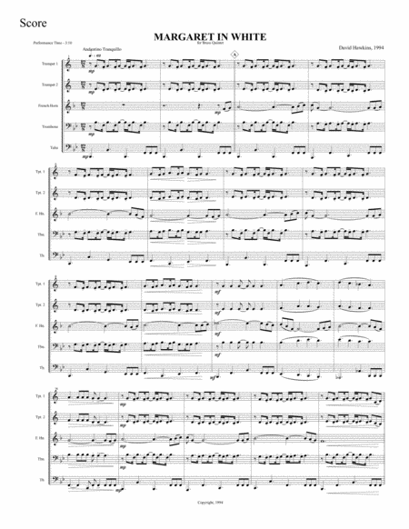 Margaret In White Brass Quintet Page 2