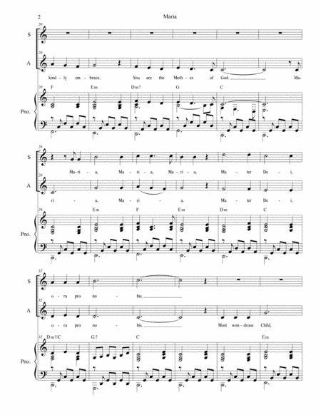 Maria Duet For Soprano And Alto Solo Page 2