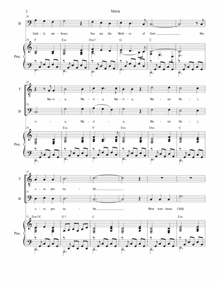 Maria Duet For Tenor And Bass Solo Page 2