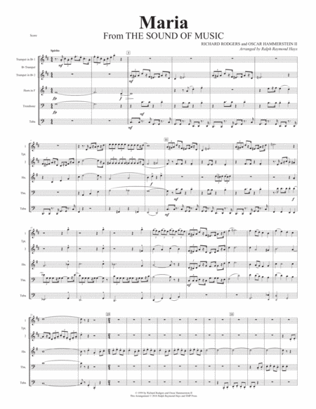Maria From The Sound Of Music For Brass Quintet Page 2