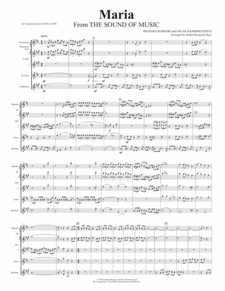 Maria From The Sound Of Music For Saxophone Quartet Page 2