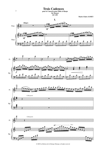 Marie Claire Jamet Three Cadenzas For Mozarts Flute And Harp Concerto K 299 Page 2