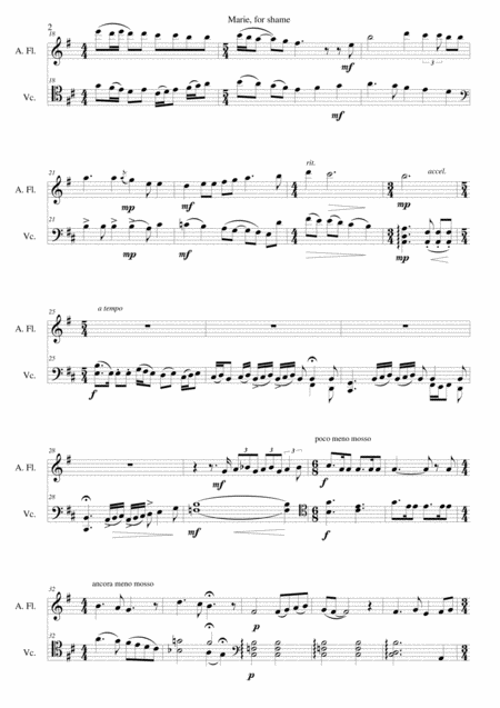 Marie For Shame You Keep Your Bed Too Long For Alto Flute And Cello Page 2
