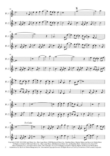 Marry Me Train Two Flutes Flute Duet Page 2