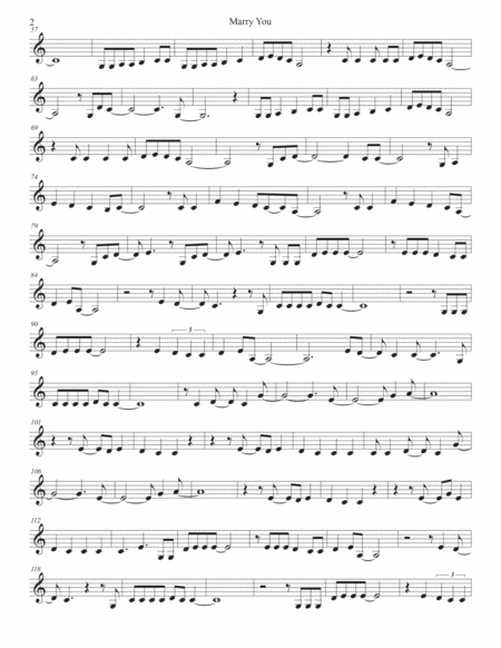 Marry You Easy Key Of C Trumpet Page 2