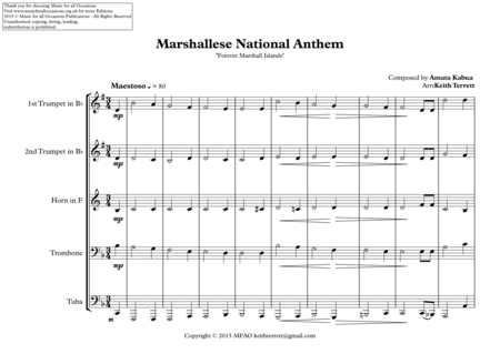 Marshallese National Anthem For Brass Quintet Page 2