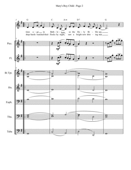 Mary Boy Child For Unison Choir Or Solo Flutes Brass And Opt Ukulele Handbells Chords Page 2
