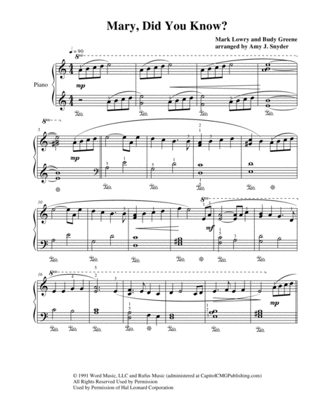 Mary Did You Know Early Intermediate Piano Solo Page 2