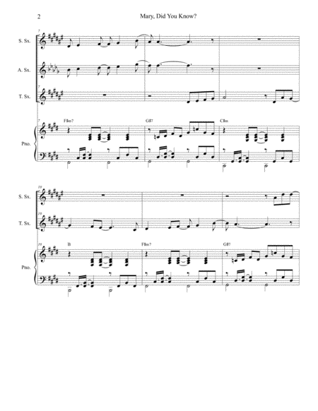 Mary Did You Know For Saxophone Trio Page 2