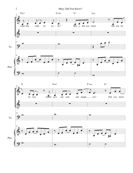 Mary Did You Know Trio Part Cello And Piano Page 2