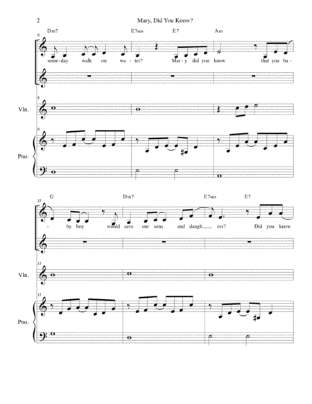 Mary Did You Know Trio Part Violin And Piano Page 2