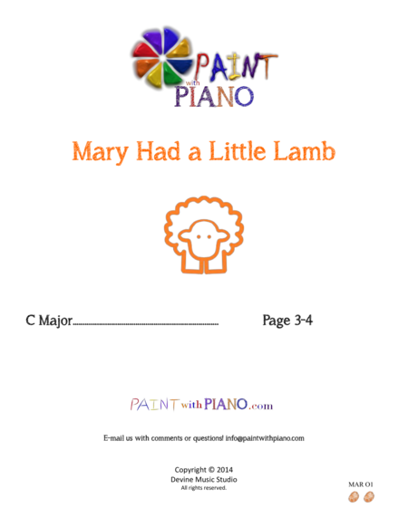 Mary Had A Little Lamb Easy Piano Page 2