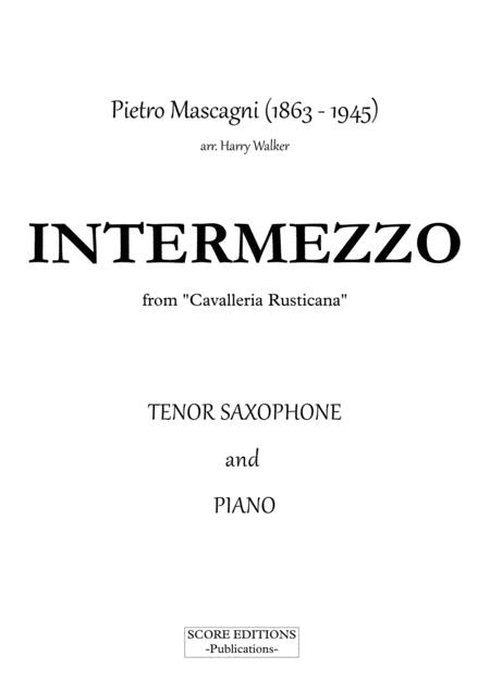 Mascagni Pietro Intermezzo For Tenor Saxophone And Piano Page 2