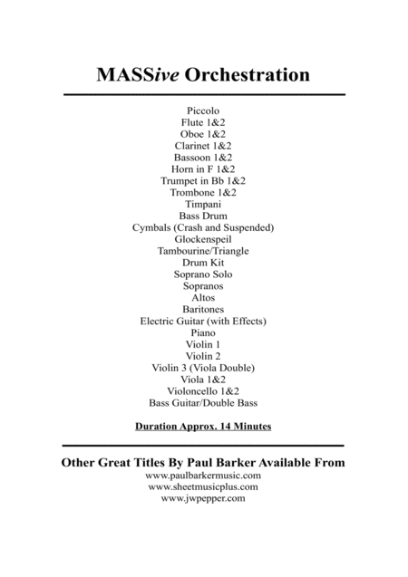 Massive A Mass In Rock Complete Instrumental Pack Excluding Conductors Score Page 2