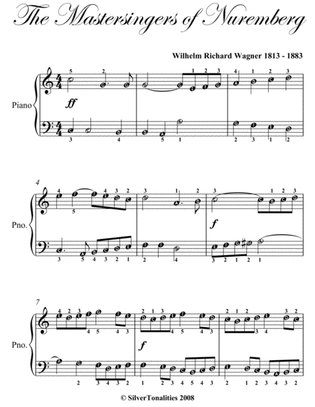 Mastersingers Of Nuremberg Easy Piano Sheet Music Page 2