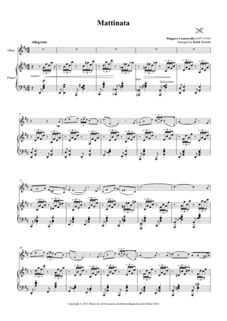 Mattinata For Oboe Piano Page 2