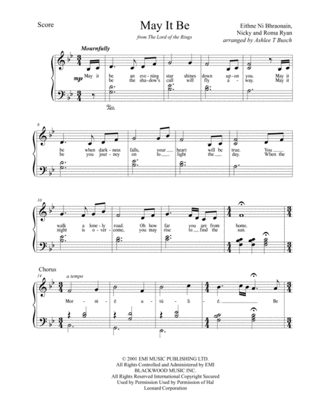 May It Be For Piano Page 2