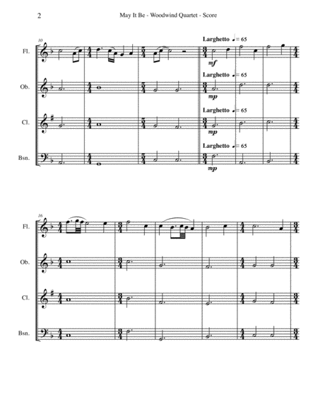 May It Be From The Lord Of The Rings The Fellowship Of The Ring For Woodwind Quartet Page 2