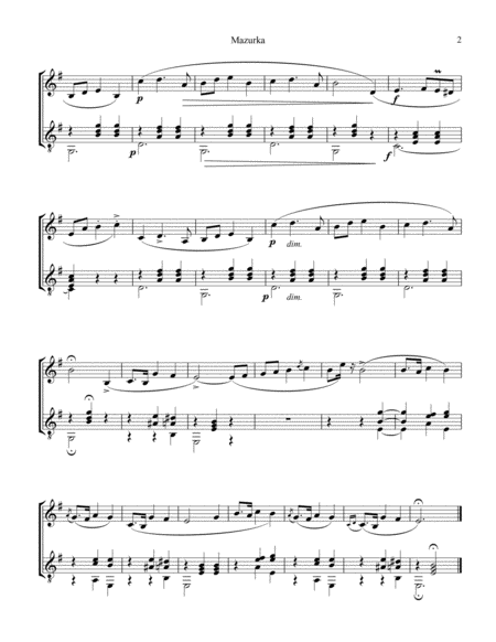 Mazurka Mesto Op 33 No 1 For Violin And Guitar Page 2