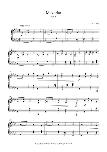 Mazurka No 3 N Cossins Original Piano Composition Page 2