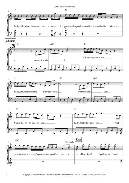 Me Easy Piano Version Page 2