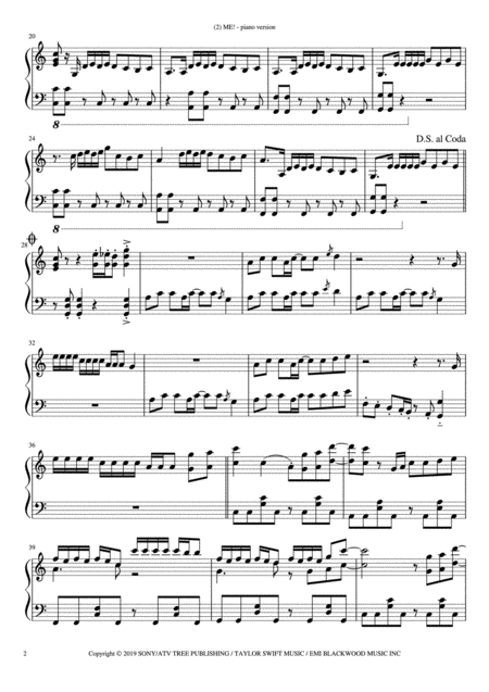 Me Piano Version Page 2