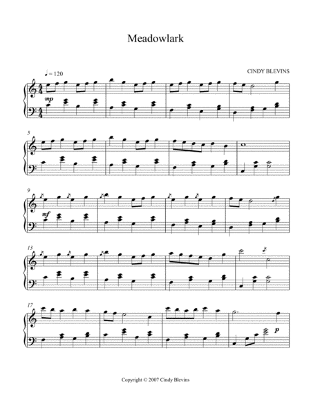 Meadowlark An Original Piano Solo From My Piano Book Slightly Askew Page 2