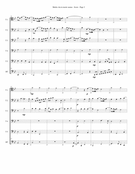 Media Vita In Morte Sumus For Trombone Or Low Brass Sextet Page 2