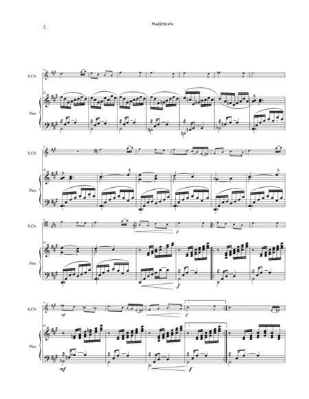 Meditacin Op 1 For Double Bass And Piano Page 2