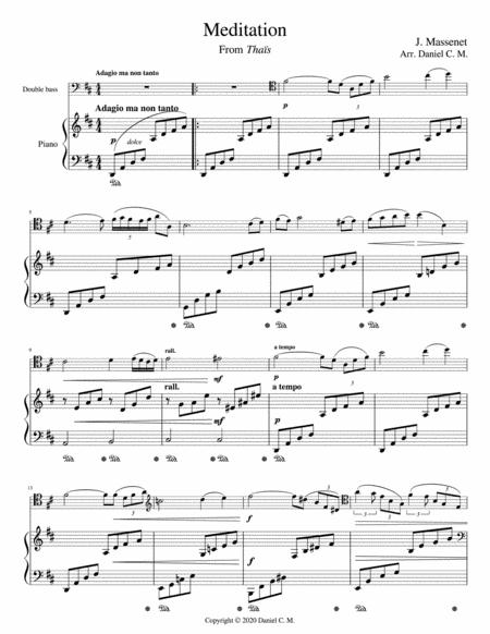 Meditation Double Bass And Piano Easy Page 2