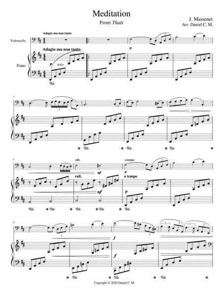 Meditation For Cello And Piano Easy Page 2